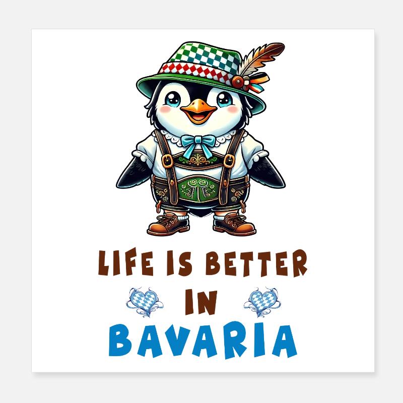 Manchot bavarois Poster 20 x 20 cm
