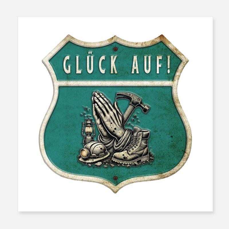 Bergbau – Glaube & Arbeit Poster 20x20 cm