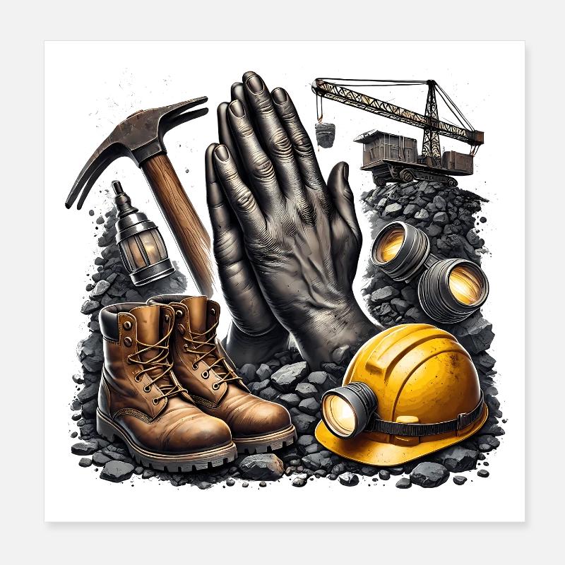 Mining is life Poster 8" x 8" (20x20 cm)