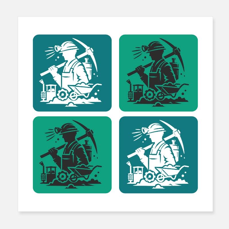 Bergbau Design Poster 20x20 cm