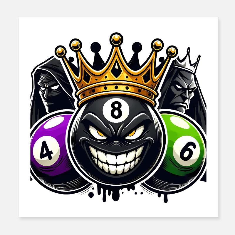 Billard King – Die 8-Ball Herrschaft Poster 20x20 cm