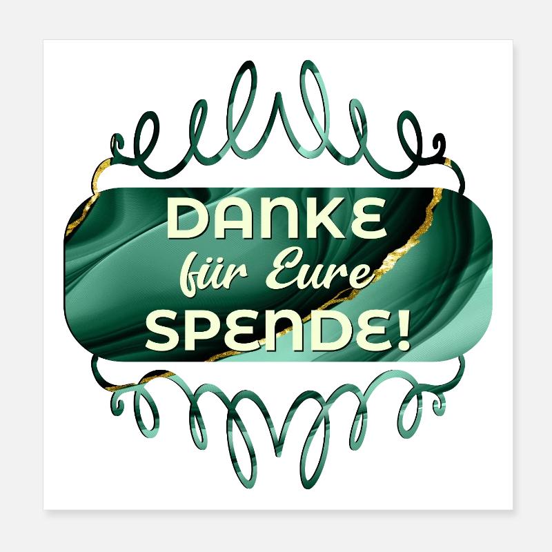 DANKE SAGEN SPENDE - Poster 20x20 cm - Weiß