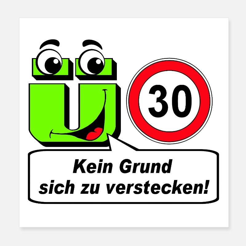 30e anniversaire, plus de 30 ans Aucune raison de se cacher Poster 20 x 20 cm