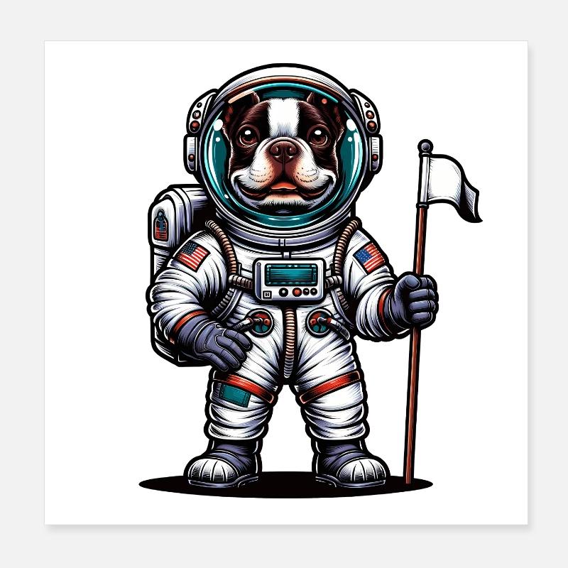 Bostie Astronaute Poster 20 x 20 cm