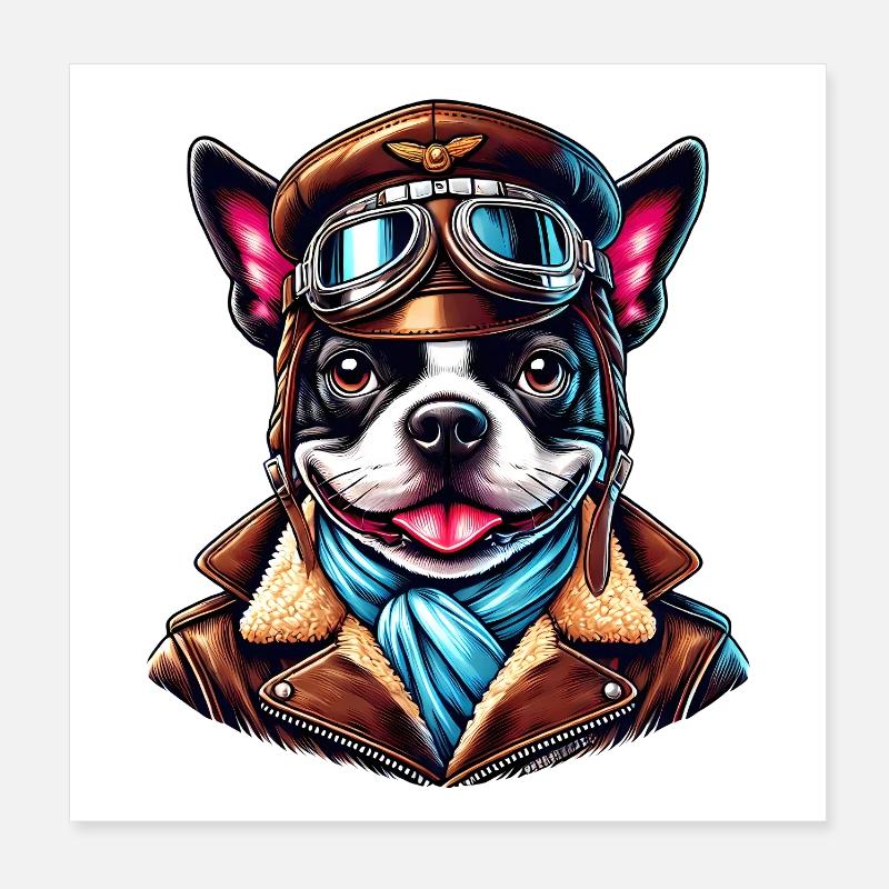 Bostie Pilot Design Poster 20x20 cm