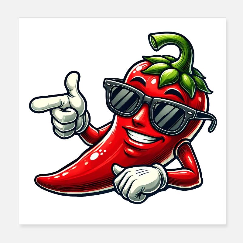 Coole Chili Poster 20x20 cm