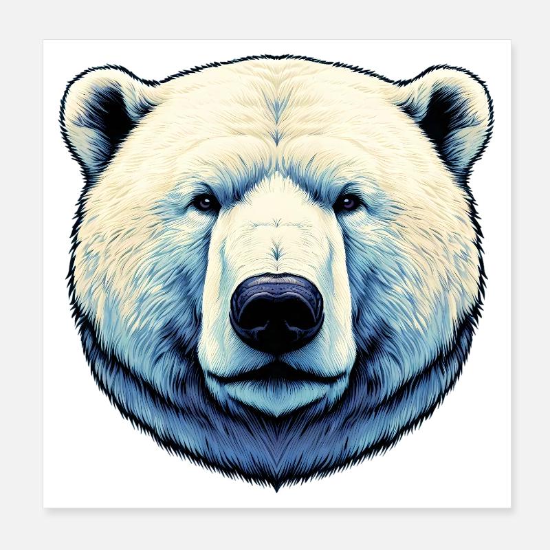 Ours polaire blanc Poster 20 x 20 cm