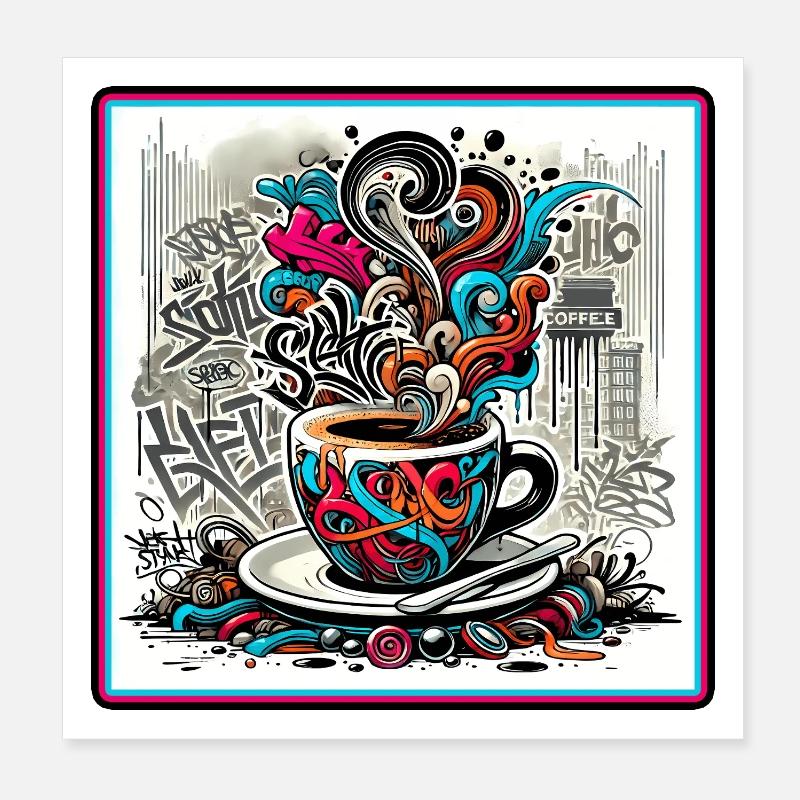 Espresso Graffiti Poster 20 x 20 cm