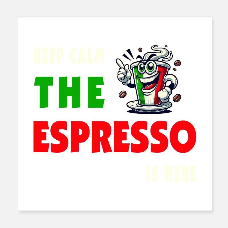 Espresso Italy / Coffee Design Poster 8" x 8" (20x20 cm)