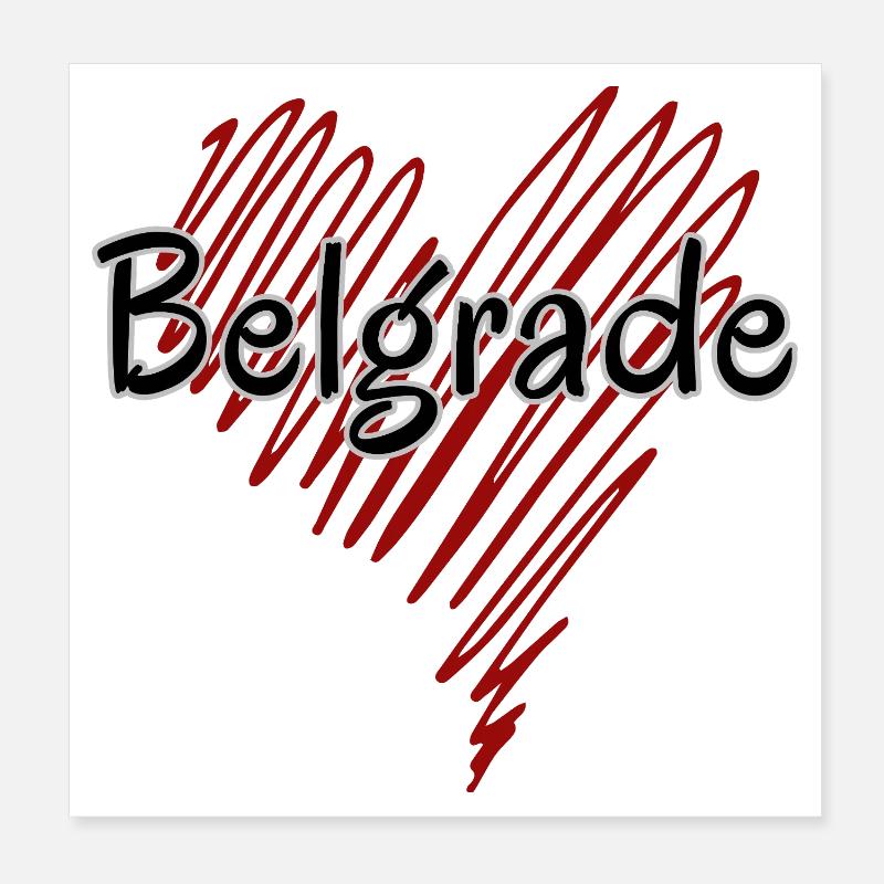 J’aime Belgrade, Belgrade, Serbie Poster 20 x 20 cm