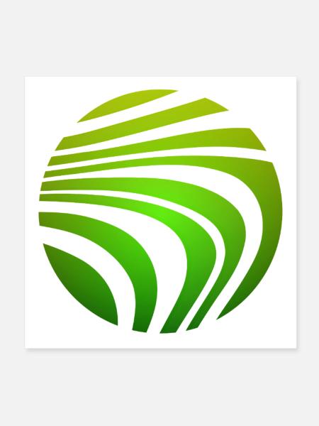 Psychedelic Pattern Green Gradient - Poster 8" x 8" (20x20 cm) - white - Front