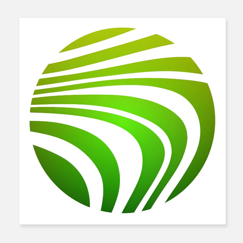 Psychedelisches Muster Grün Verlauf Poster 20x20 cm