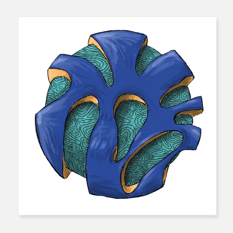 Lebender Azurknoten Poster 20x20 cm