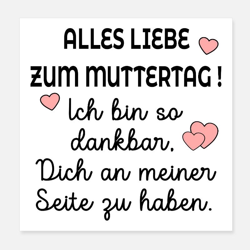 DANKBARKEIT ALLES LIEBE MUTTERTAG Poster 20x20 cm