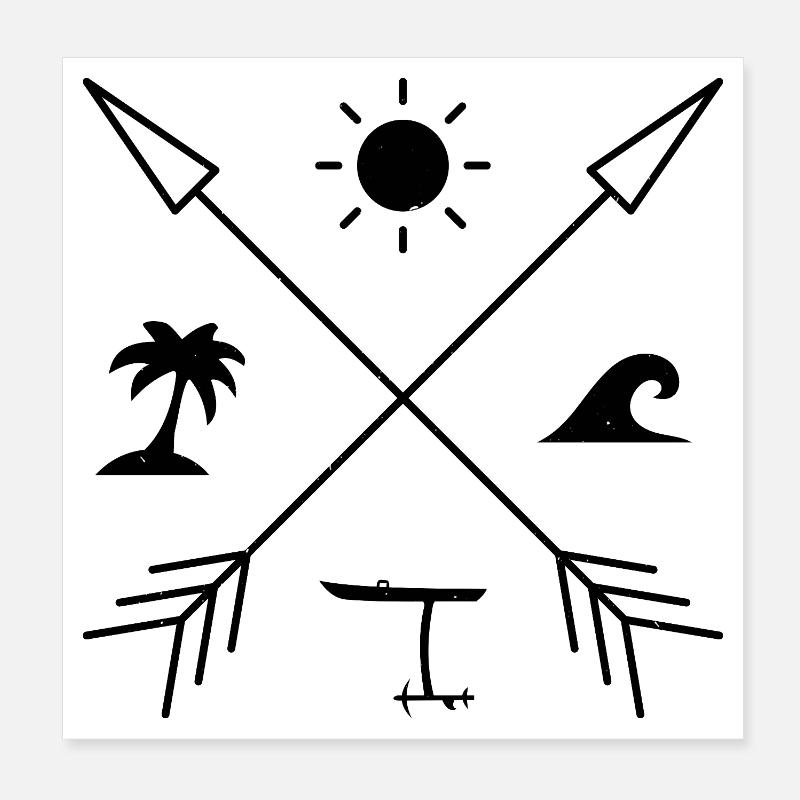 Wing Foiling Surfing Poster 8" x 8" (20x20 cm)