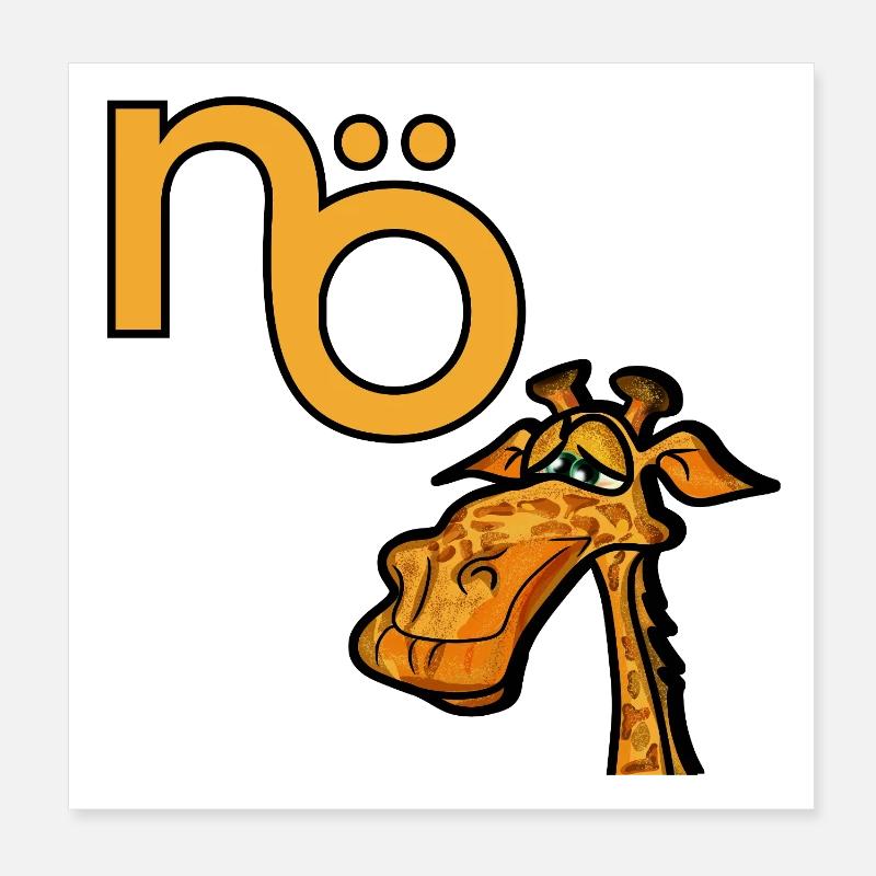 ABSAGE NEIN NÖ GIRAFFE Poster 20x20 cm