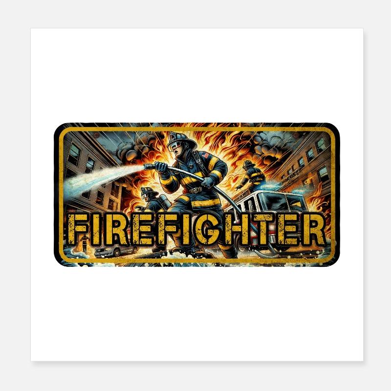 Conception des pompiers Poster 20 x 20 cm