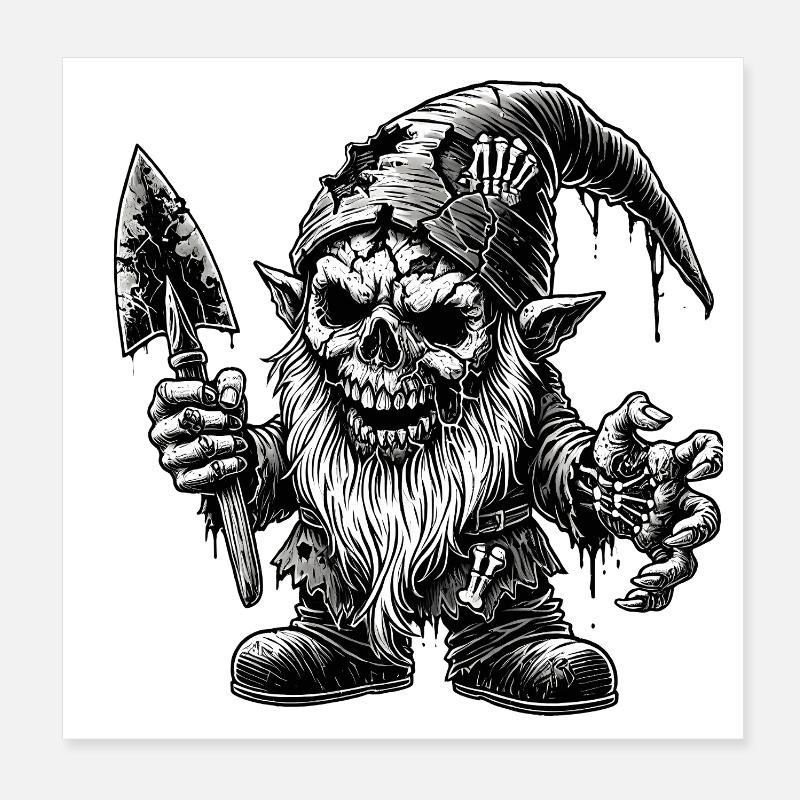 Nain zombie de l’enfer Poster 20 x 20 cm