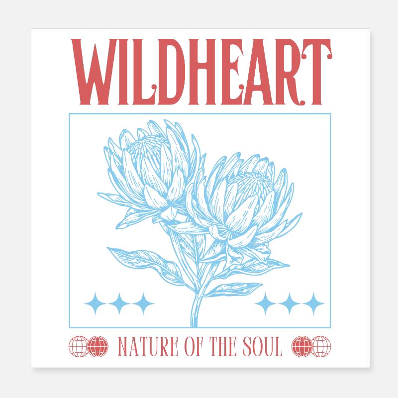 Wildheart – Nature Inspired Floral Statement - Poster 20x20 cm - Weiß