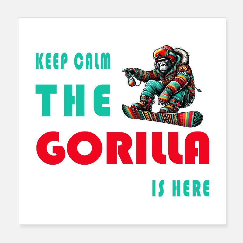 Ruhe bewahren - der Gorilla ist da Poster 20x20 cm