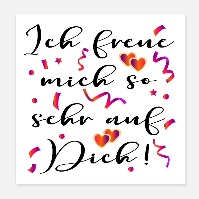 VORFREUDE BEZIEHUNG PARTNERSCHAFT - Poster 20x20 cm - Weiß
