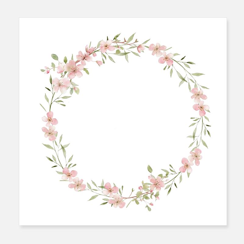 Spring Wreath - Personalizable Poster 8" x 8" (20x20 cm)