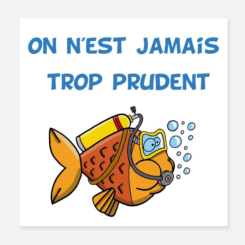 Poisson plongeur Poster 20 x 20 cm