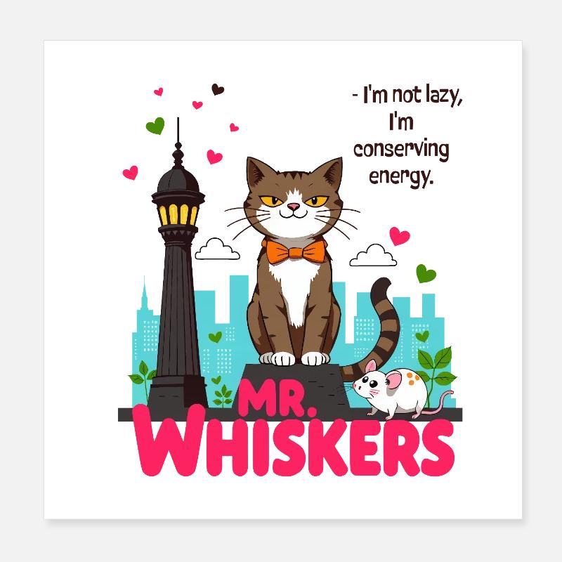 Mr Whiskers Poster 20 x 20 cm