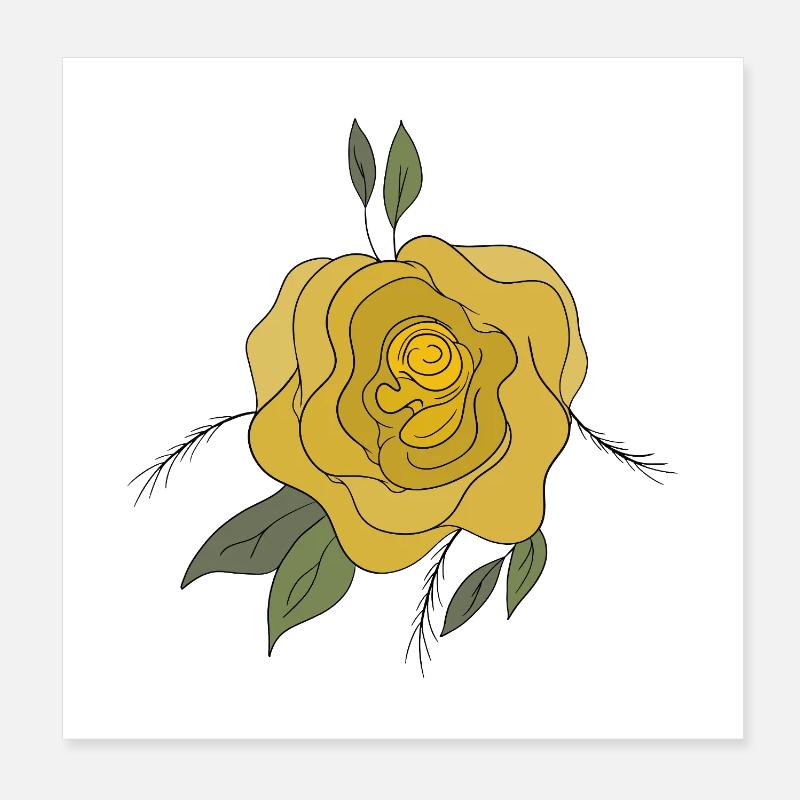 Fleur jaune Poster 20 x 20 cm