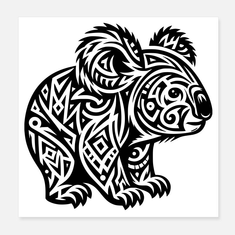 Koala tribal Poster 20 x 20 cm