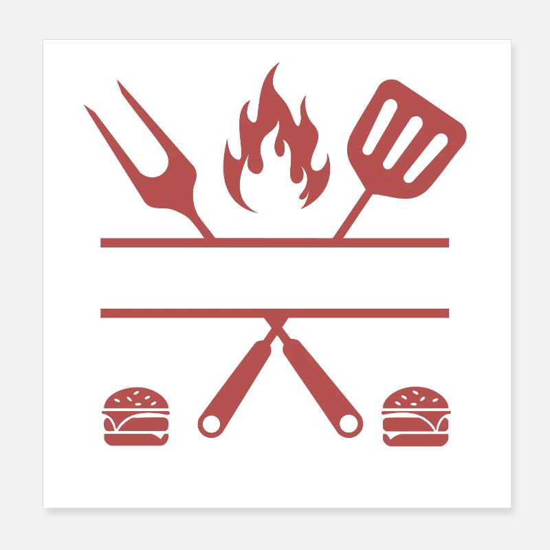 Grill Master BBQ Style Poster 20x20 cm