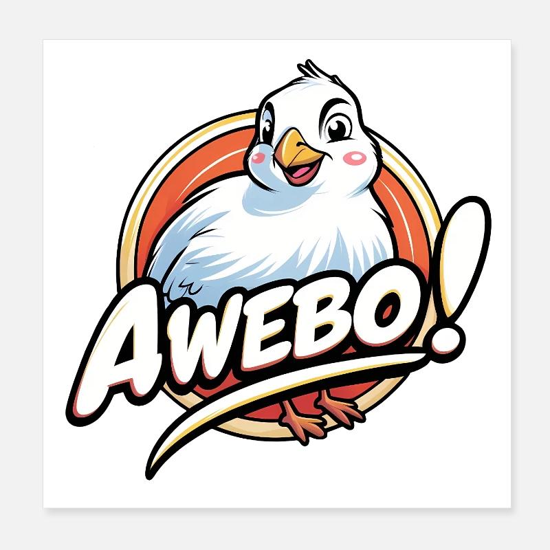 Awebo - Poster 20 x 20 cm - blanc