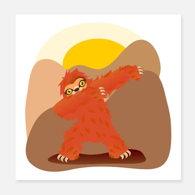 Faultiere Dabbing Poster 20x20 cm