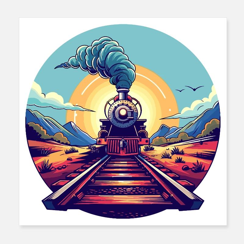 Portrait ferroviaire Poster 20 x 20 cm