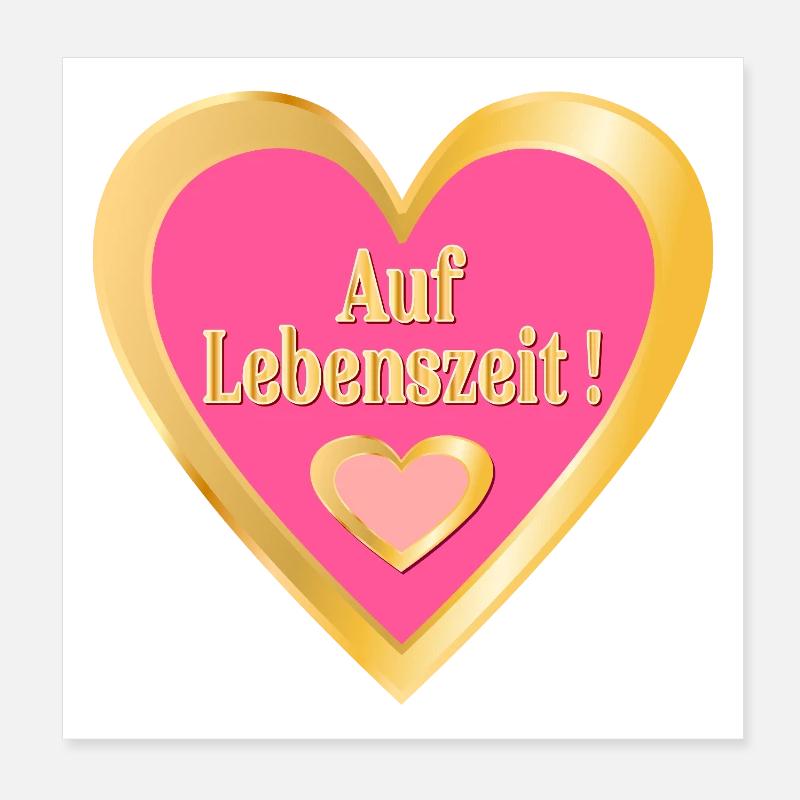 VERBEAMTUNG HERZ AUF LEBENSZEIT Poster 20x20 cm