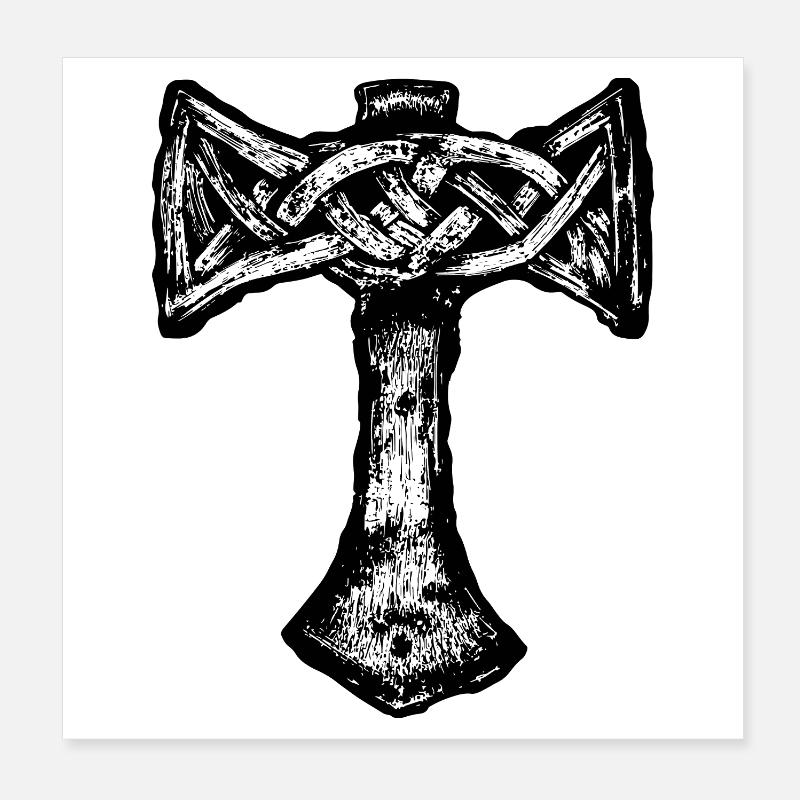Mjöllnir Wikingersymbol Poster 20x20 cm