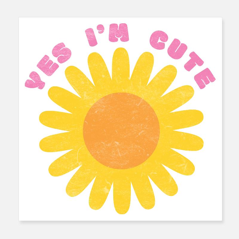 , je suis mignon - Conception de fleurs d’été pour enfants Poster 20 x 20 cm