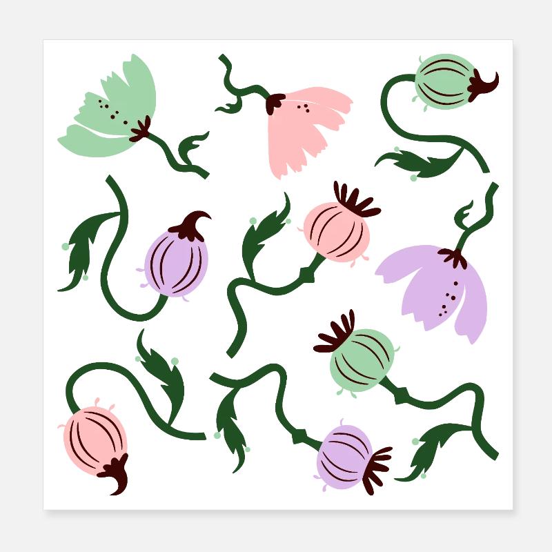 Coquelicots audacieux fleurs L coquelicots floraux fleurs Poster 20 x 20 cm