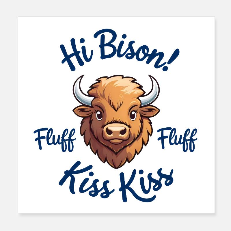Bisonte Bacio Bacio Poster 20x20 cm