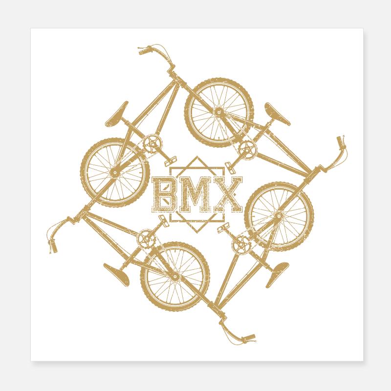 Motif d’orbite BMX doré Poster 20 x 20 cm