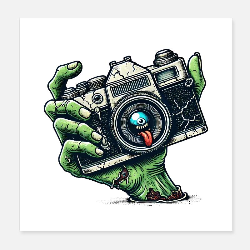 Zombie Kamera Poster 20x20 cm