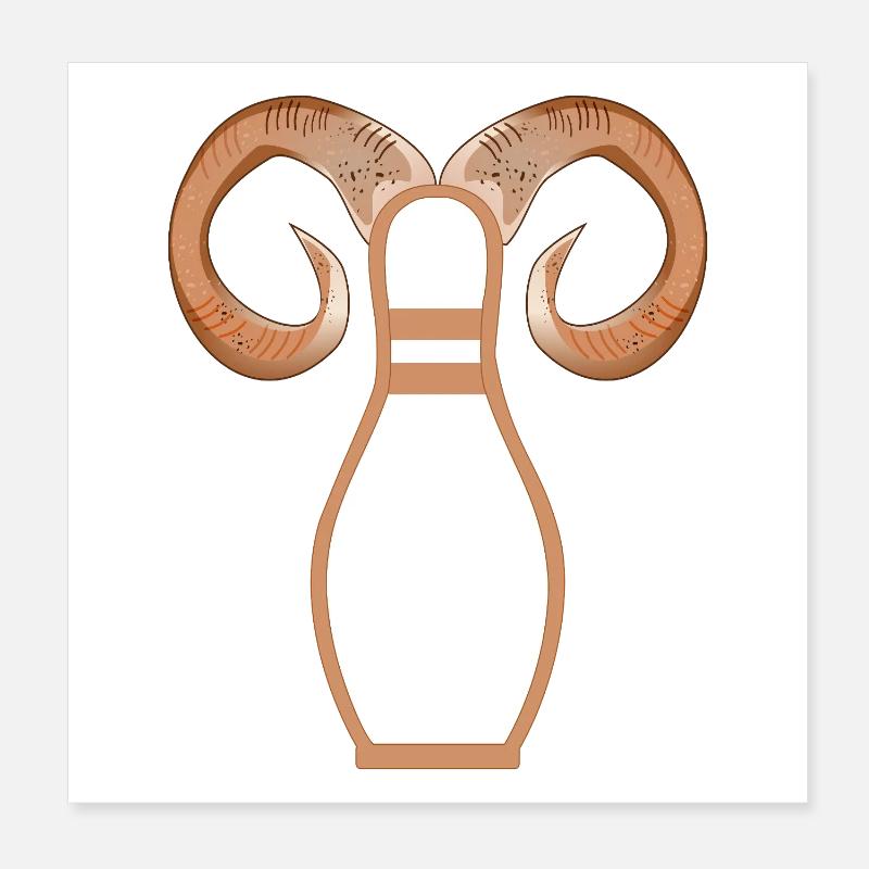 BOWLING GEBURTSTAG STERNZEICHEN BOWLING Poster 20x20 cm