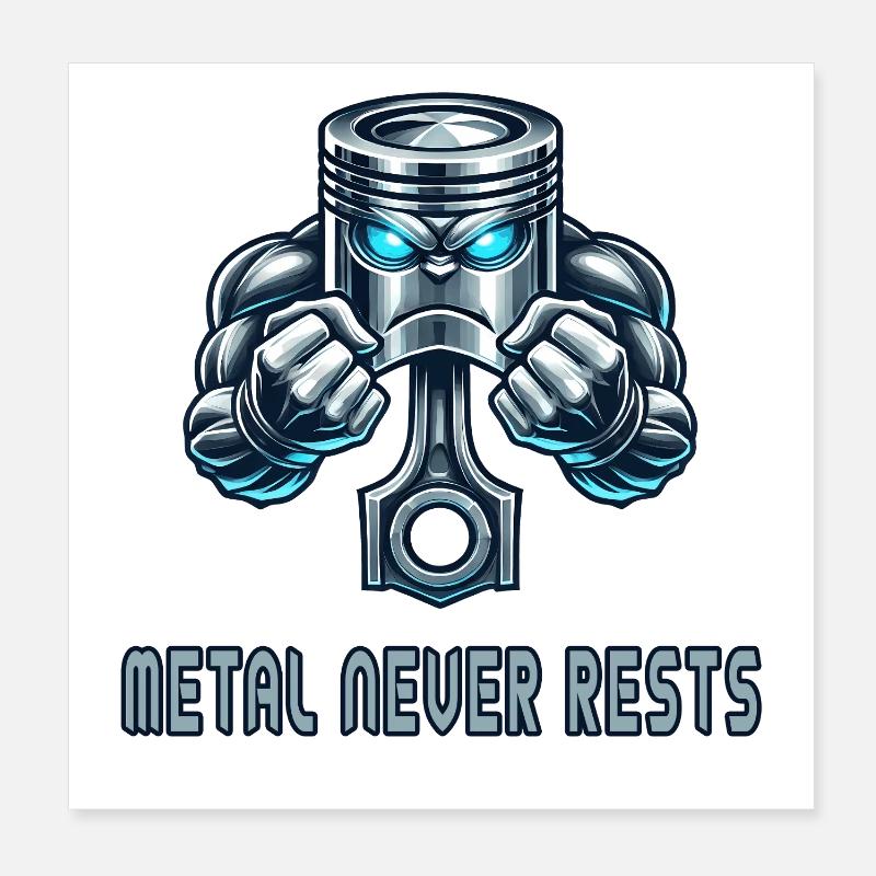 Piston Power Design Poster 8" x 8" (20x20 cm)