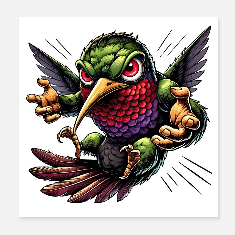 Conception de colibri Poster 20 x 20 cm