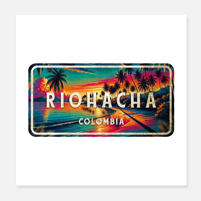 Riohacha Sunset Design Poster 8" x 8" (20x20 cm)