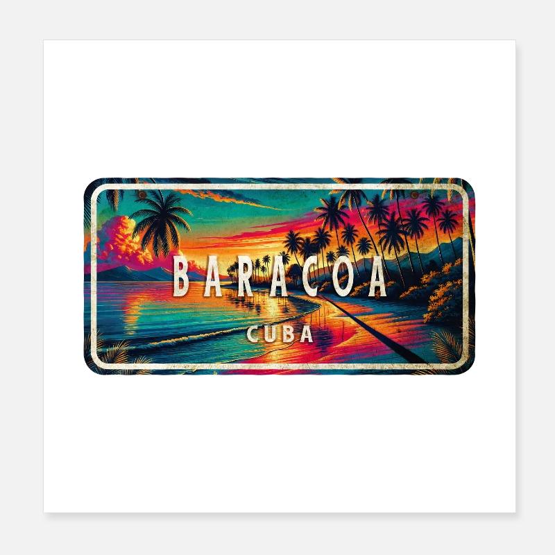 Baracoa, Cuba – Ambiance insulaire Poster 20 x 20 cm