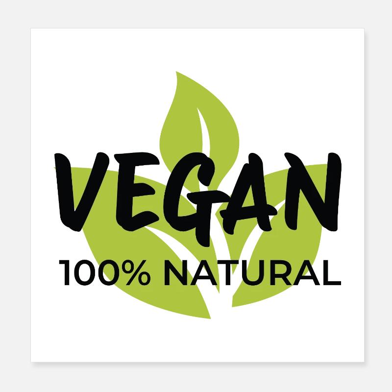 Veganes Blatt-Emblem-Design Poster 20x20 cm