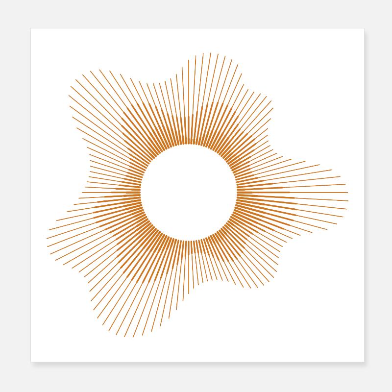 Solar Eclipse Geometric Design Poster 8" x 8" (20x20 cm)