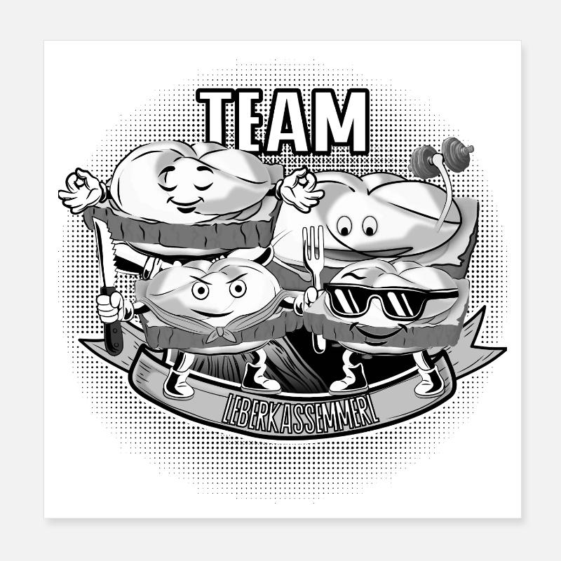 Team Leberkassemmel – Snack Squad! Poster 8" x 8" (20x20 cm)