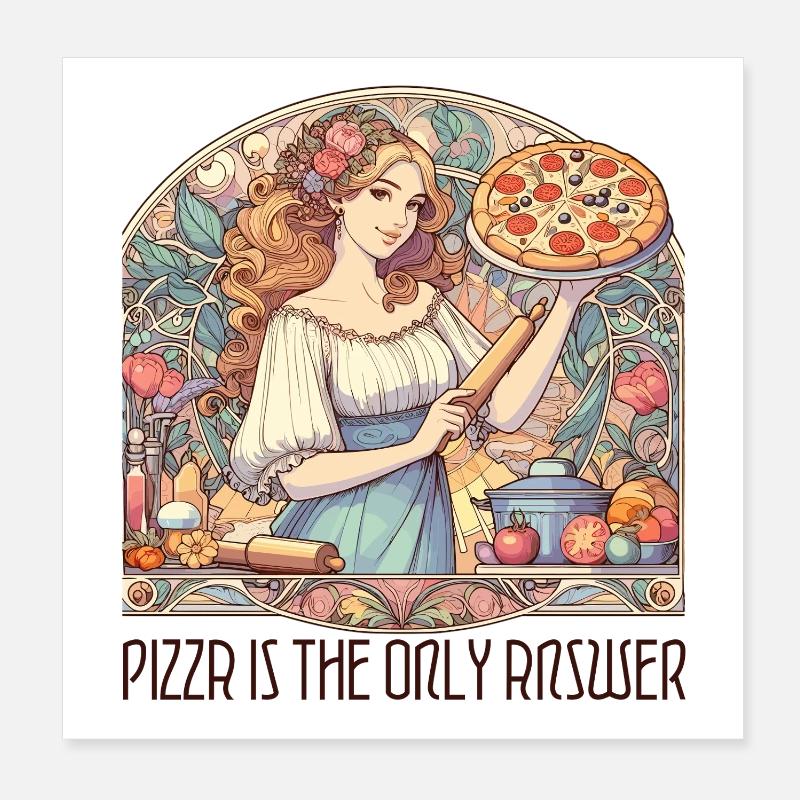 La pizza est la seule réponse Cadeau drôle Poster 20 x 20 cm